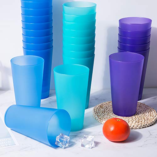 32 oz Plastic Tumblers Set of 6, Assorted Colors, Dishwasher Safe A380