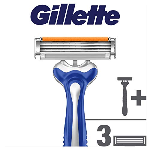 Men's Razor with 3 Blade Refills, Self-Adjusting Twin Blades Z83661