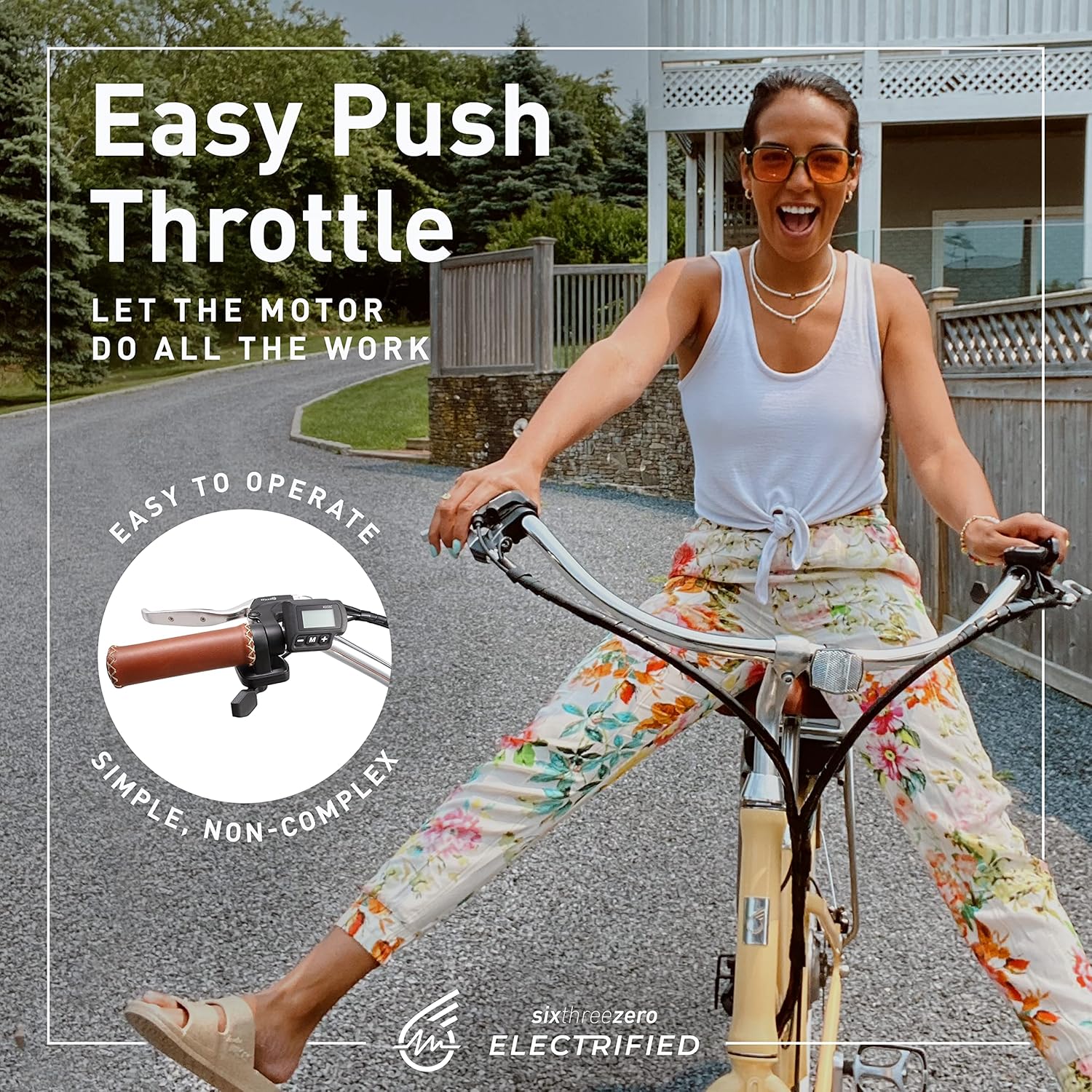Women's Electric Bike, 7-Speed Step Through Beach Cruiser, 26 Inch Wheels M6546