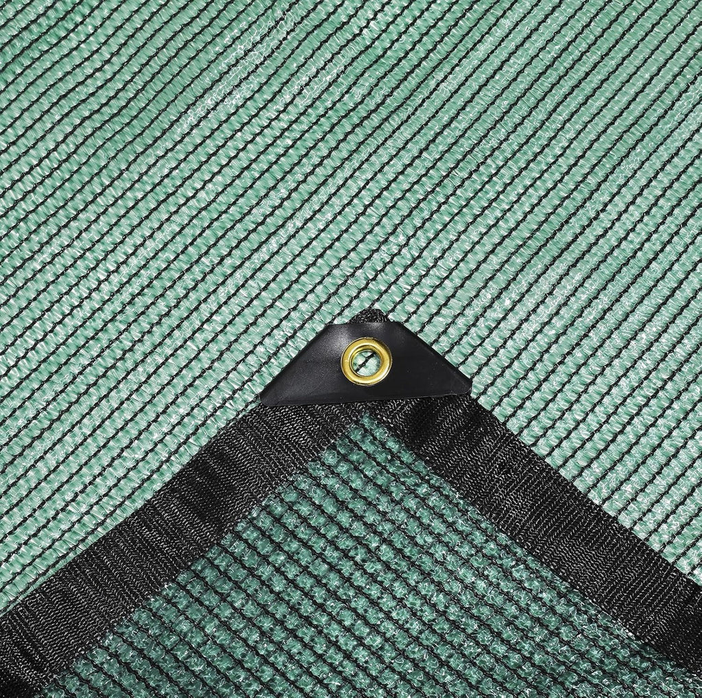 70% Green Shade Cloth Taped Edge with Grommets 20 ft X 10 ft Q94909