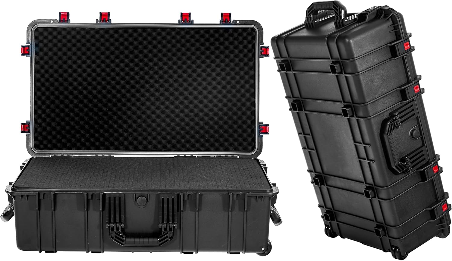 Regetek Waterproof Roller Hard Case 35"x 20.5"x 12", Equipment Case with Foam/Wheels for Camera, Tool, Electronics Gear, Instrument,IP67 Waterproof & Crushproof, Lockable, Transport Rolling Case