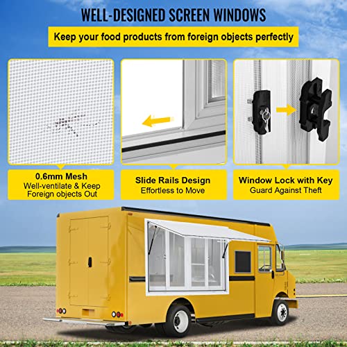 Aluminum Alloy Food Truck Service Window, 36 x 36 inch, 4 Sliding Screens R62011