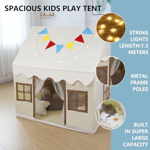 Kids Play Tent with Floor and Star Light, Indoor Outdoor Playhouse K309