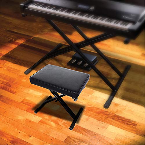 Piano Bench, 4-Level Height Adjustable, Padded Seat J3832
