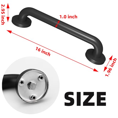 Wall Handrail for Stairs Safety Grab Bar Matte Black 12 Inch I869