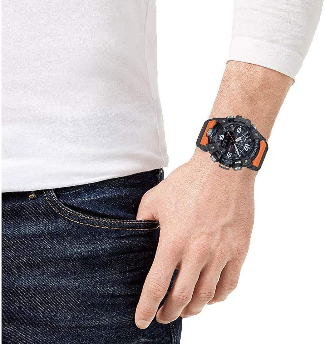 Tactical ANI-Digi Watch, Black/Orange Strap, Men X7739