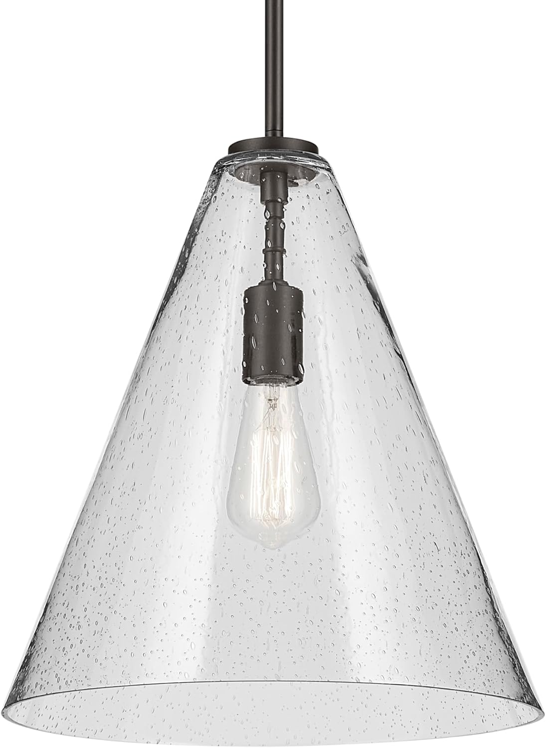 Cone Pendant Light with Clear Seeded Glass for Kitchen Island Z48127