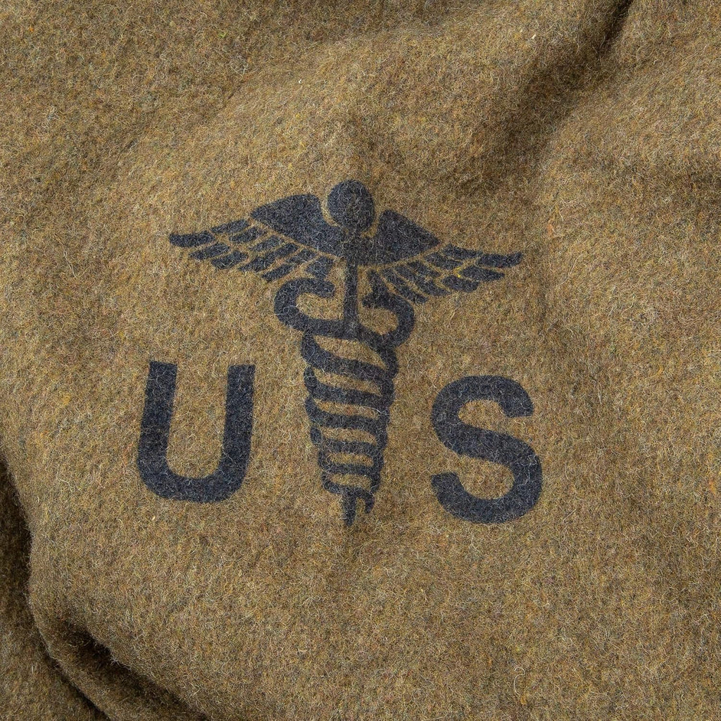 US Army Medic Wool Blanket 80% Wool for Camping Survival H599592