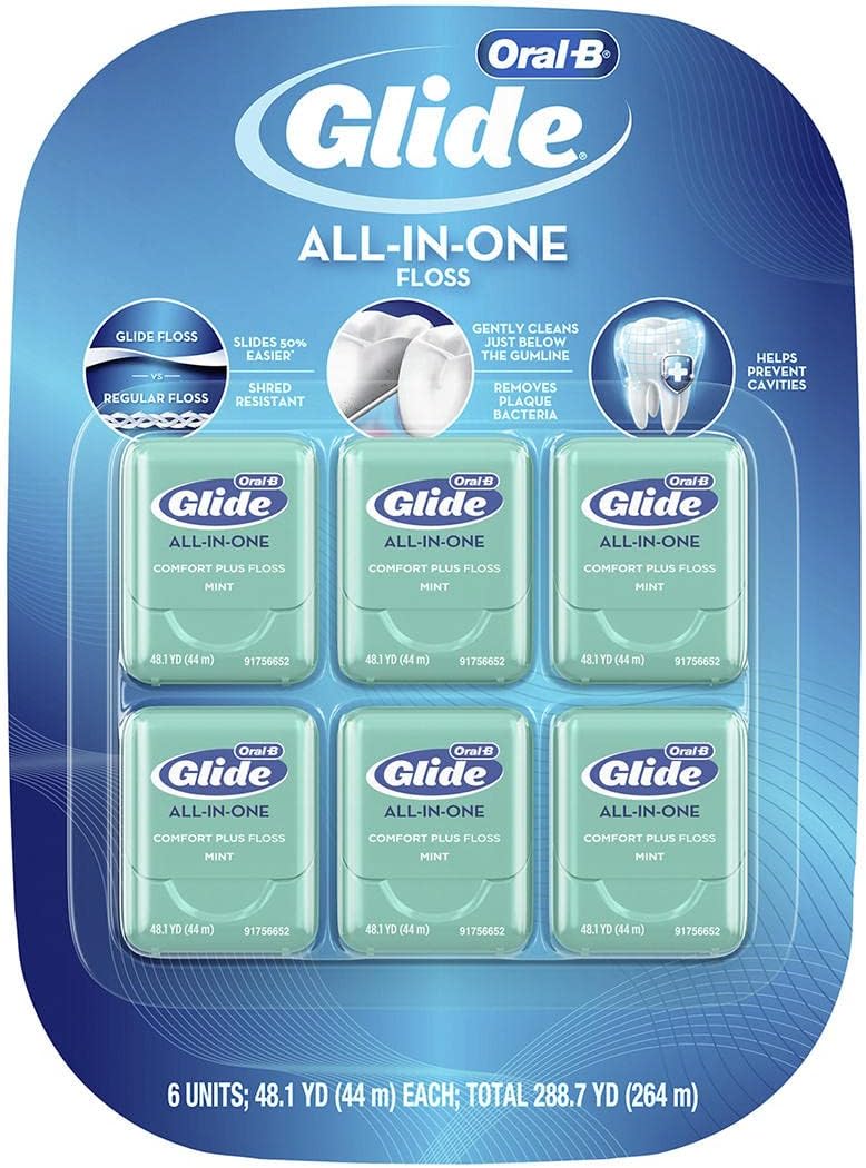 Oral-B Glide Pro-Health Comfort Plus Dental Floss, Mint, 6 Count