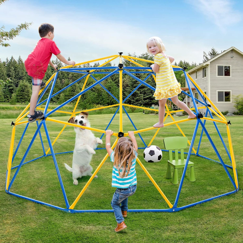 Climbing Dome with Canopy for Kids Backyard, Heavy Duty Monkey Bars, Anti-Rust Steel N87757