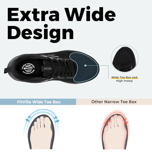 Men's Wide Width Walking Shoes with Arch Support W4664