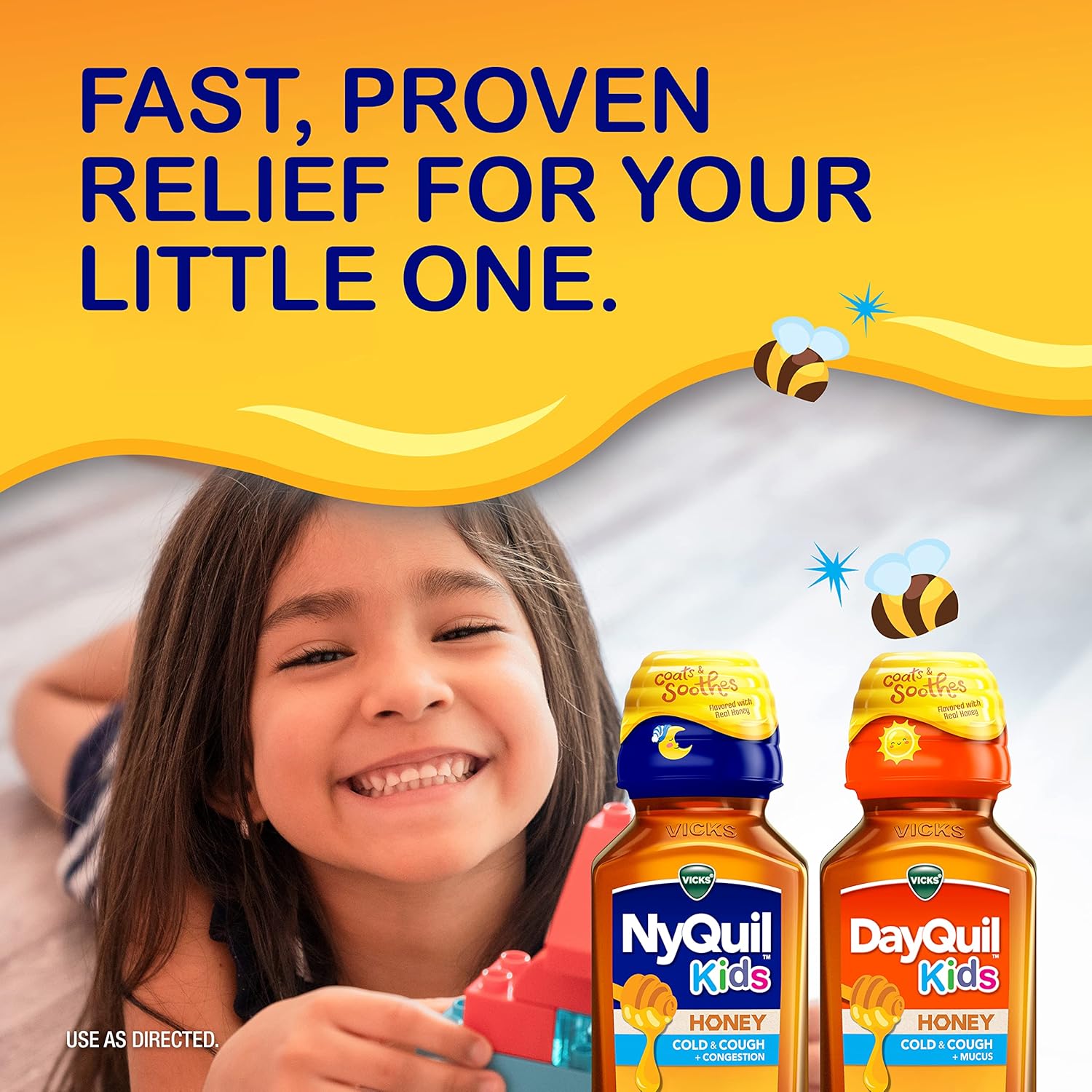Kids Daytime & Nighttime Cold and Cough Relief, Honey Flavor, 2 Bottles C222579