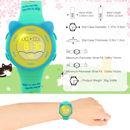 Kids Digital Watch, Waterproof LCD Sports Watch with LED Lights, Stopwatch, Alarm W492667