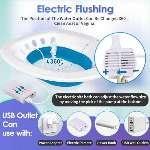 Collapsible Electric Sitz Bath for Toilet Seat, Postpartum Perineum Relief Q430848