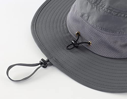 Men's UPF 50+ Wide Brim Boonie Hat for Fishing Hiking R4590