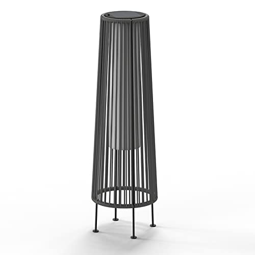 Outdoor Floor Solar Light 2-Pack, Wicker Patio Lamp Waterproof for Yard Garden T781