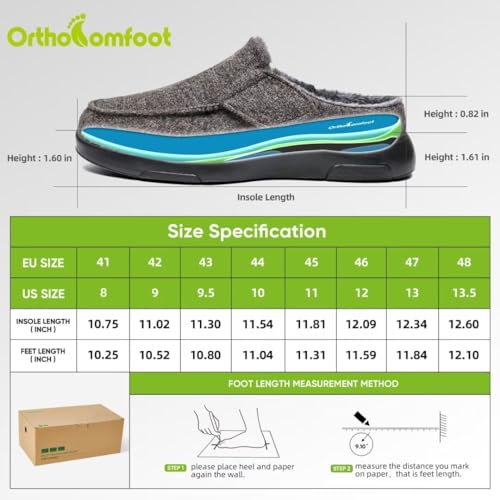 Orthopedic Slippers with Arch Support for Men, Plantar Fasciitis House Shoes J824057