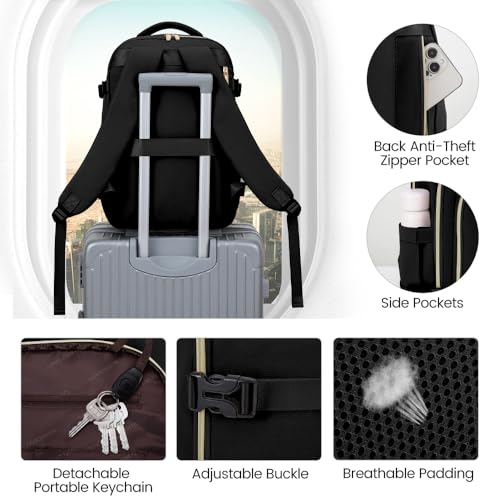 Travel Backpack with 3 Packing Cubes, Waterproof Carry-On Bag Y9727