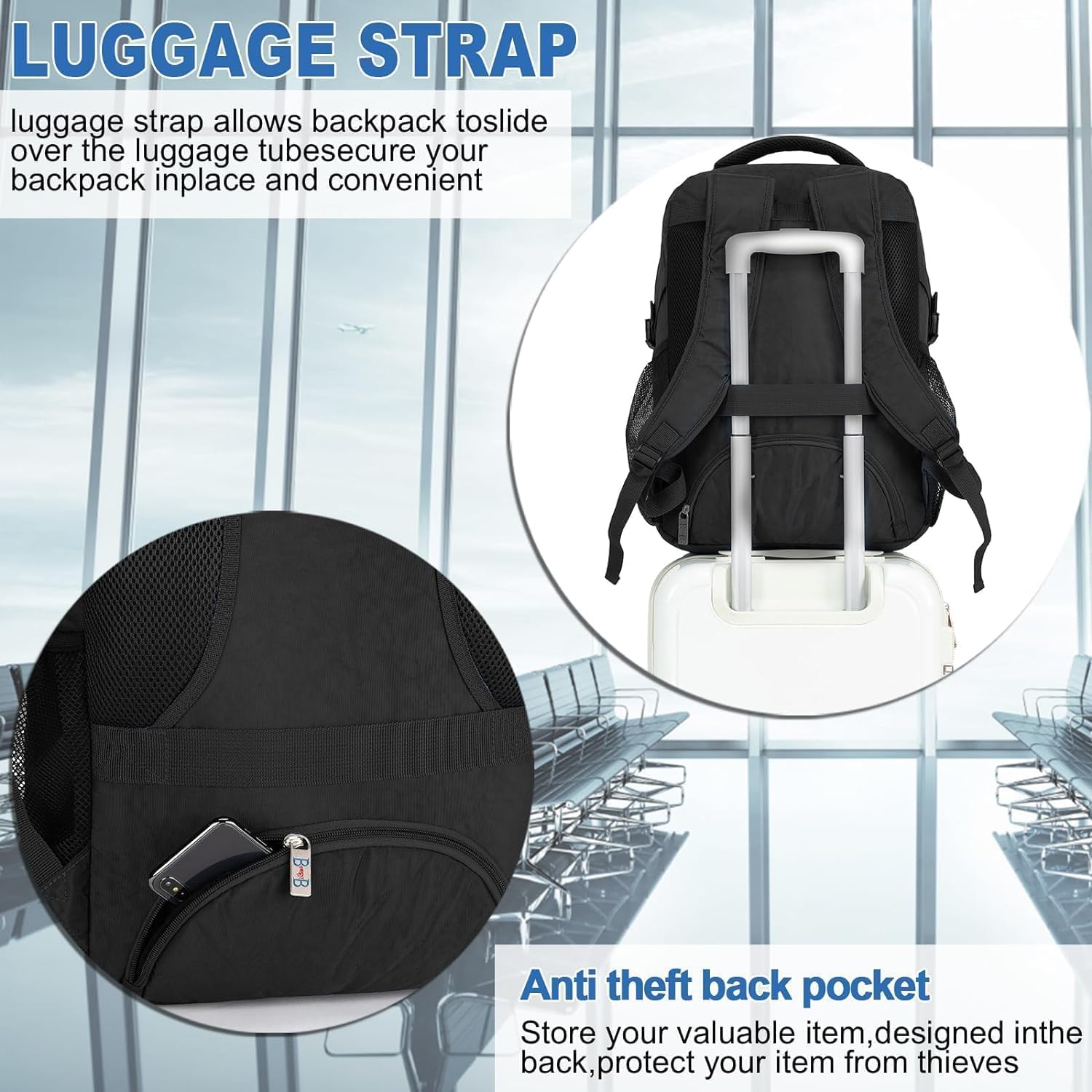 Under-Seat Backpack for Air Travel, Fits 18 x 13 x 8 Inches F3236