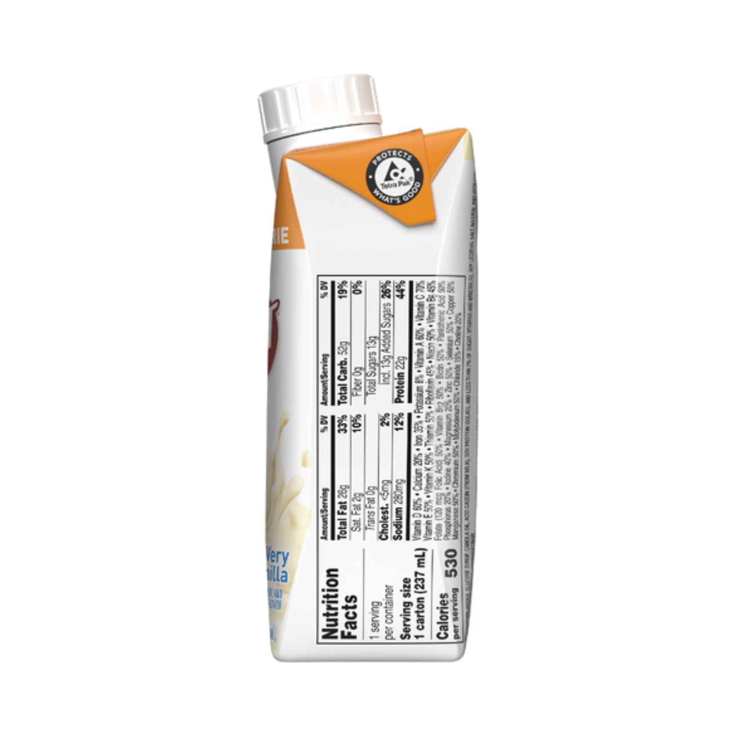 Very High Calorie Nutritional Drink, Very Vanilla, 8 FL OZ (Pack of 27) L58653