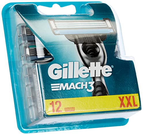 Gillette MACH3 Razor Blades for Men - 12 Replacement Blades with Blades Stronger Than Steel (Packaging May Vary)