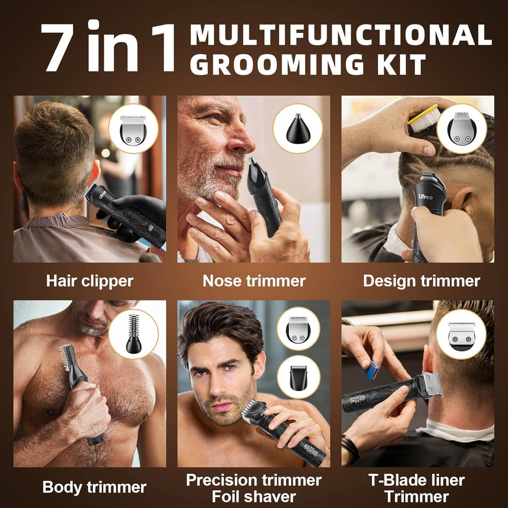 Beard Trimmer for Men, Cordless Hair Clippers, 7 in 1 Grooming Kit G635040