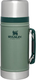 Stanley Vacuum Insulated Large Food Jar, 18/8 Stainless Steel Food Jar for Cold and Hot Food, Soup Thermos with Leak Proof Lid Doubles as Cup, Wide Mouth Food Thermos, Hammertone Green, 1.0qt
