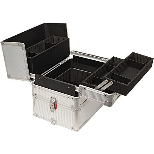 Large Rolling Makeup Train Case with Wheels for Travel and Storage I69233