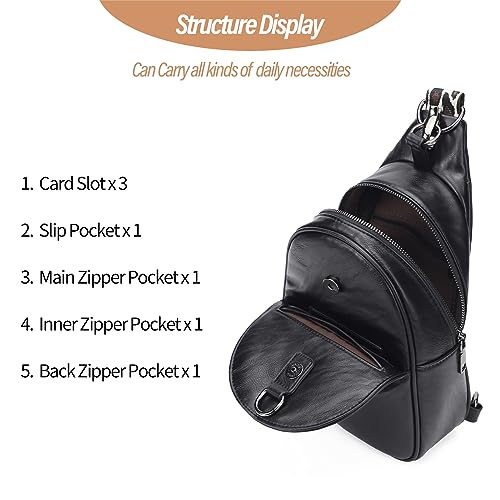 Women's PU Leather Crossbody Sling Bag with Credit Card Slots U962827