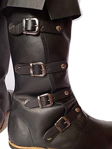 Medieval Leather Boots with 4 Buckles N718085