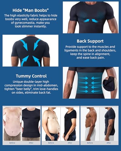 Men's Slimming Compression Shirt with Tummy Control L746
