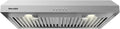 Range Hood 30 Inch Under Cabinet Range Hood,Stainless Steel Kitchen Hood,Ductless/Ducted Convertible,with Top/Rear Vent,3-speed Button control,600CFM,Baffle Filters,2 LED Lights
