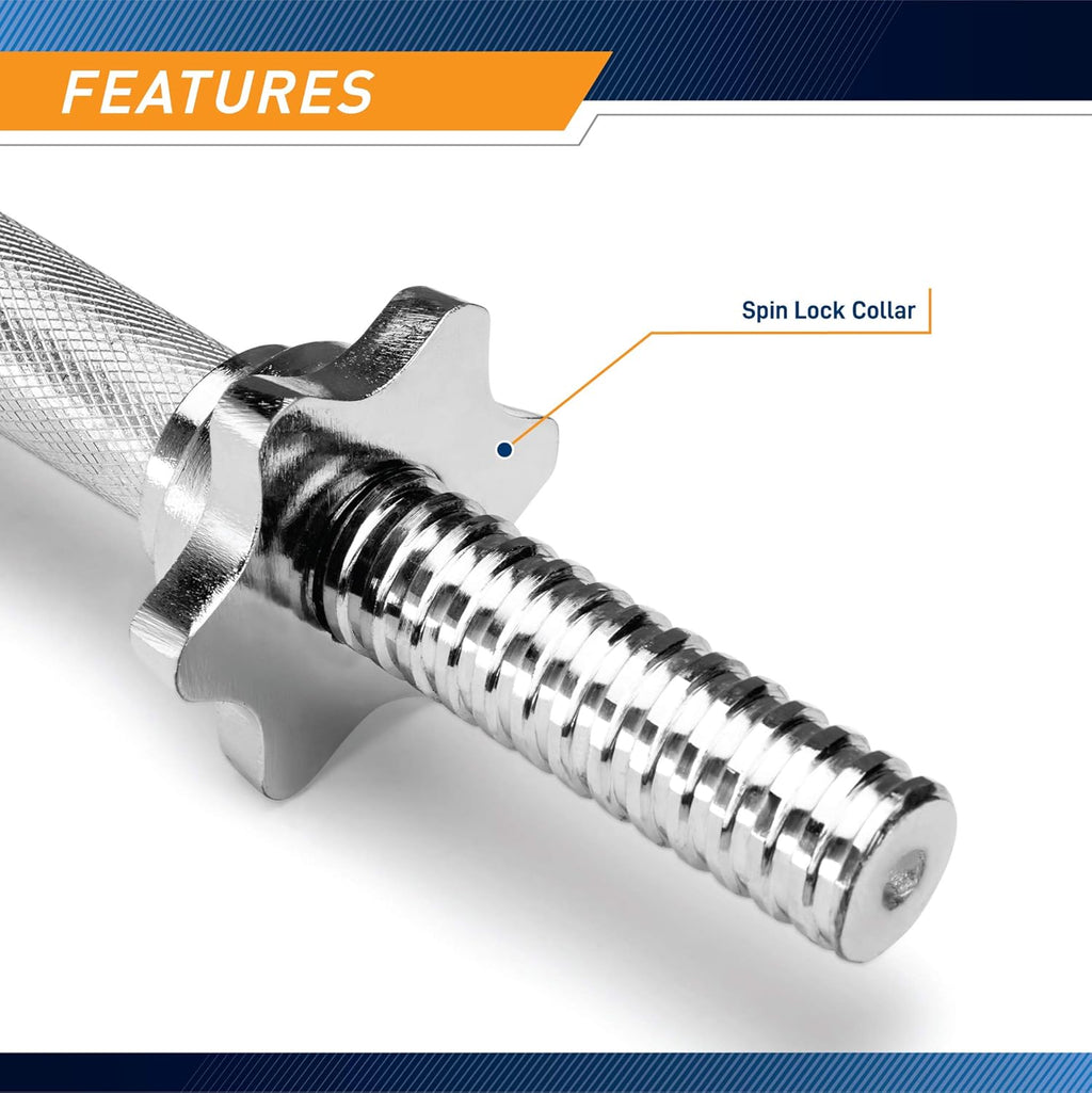 Adjustable Chrome Dumbbell Handles for Standard Weight Plates L7490