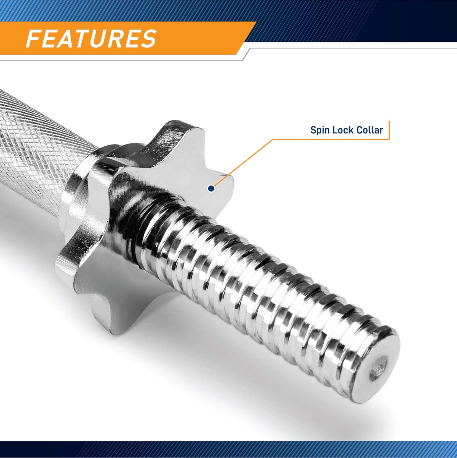 Adjustable Chrome Dumbbell Handles for Standard Weight Plates L7490