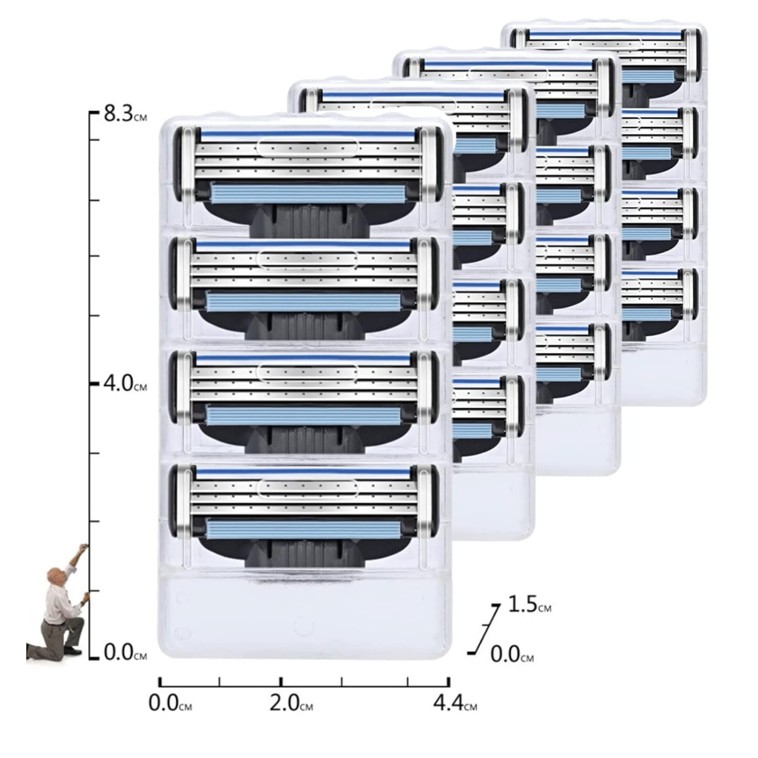 Razor Blade Refills for Men, Stainless Steel, 16 Count U445836