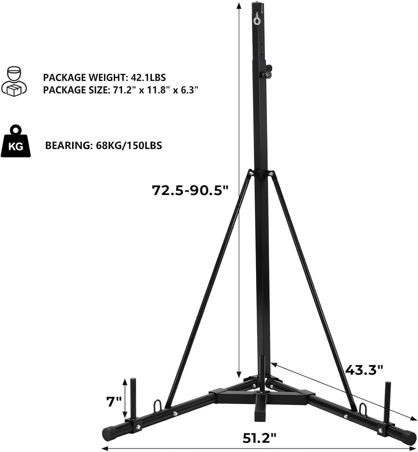 Heavy Duty Adjustable Punching Bag Stand for Home Gym S99667