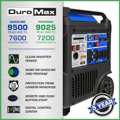 9,500-Watt Dual Fuel Digital Inverter Portable Generator P202