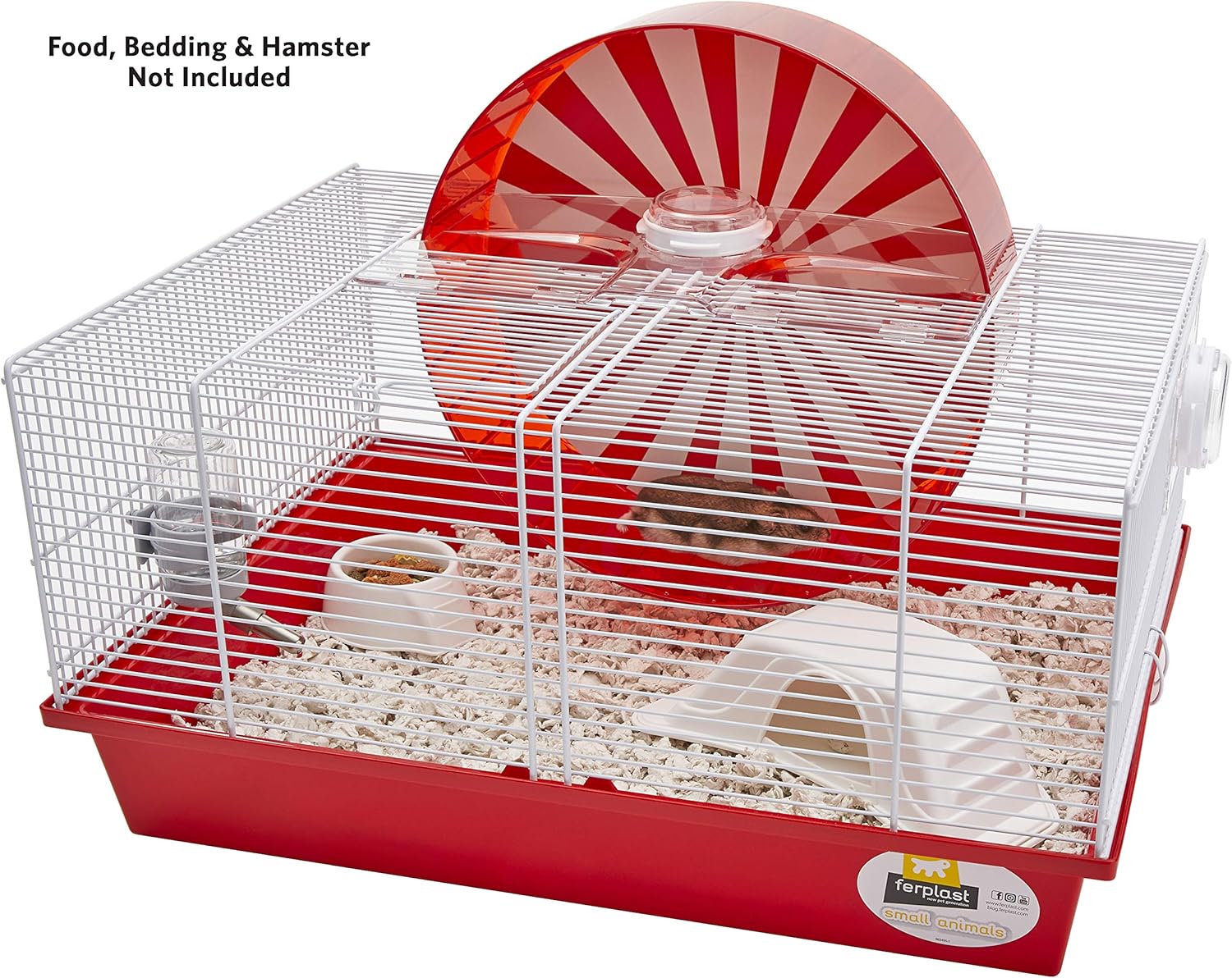 Modular Hamster Cage with XXL Exercise Wheel and Accessories W422986