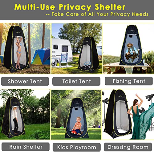 Pop Up Privacy Tent Camping Shower Changing Room Rain Shelter Foldable with Carry Bag N314
