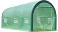 Aoodor 12 x 7 x 7ft. Portable Walk-in Tunnel Greenhouse, Large Heavy Duty Gardening Plant House with 2 Zippered Doors 6 Screen Windows for Backyard, Outdoor - Green