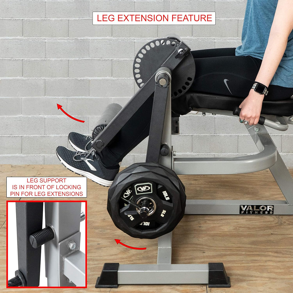 Adjustable Leg Curl Extension Machine, Plate Loaded, 8 Positions Y9301