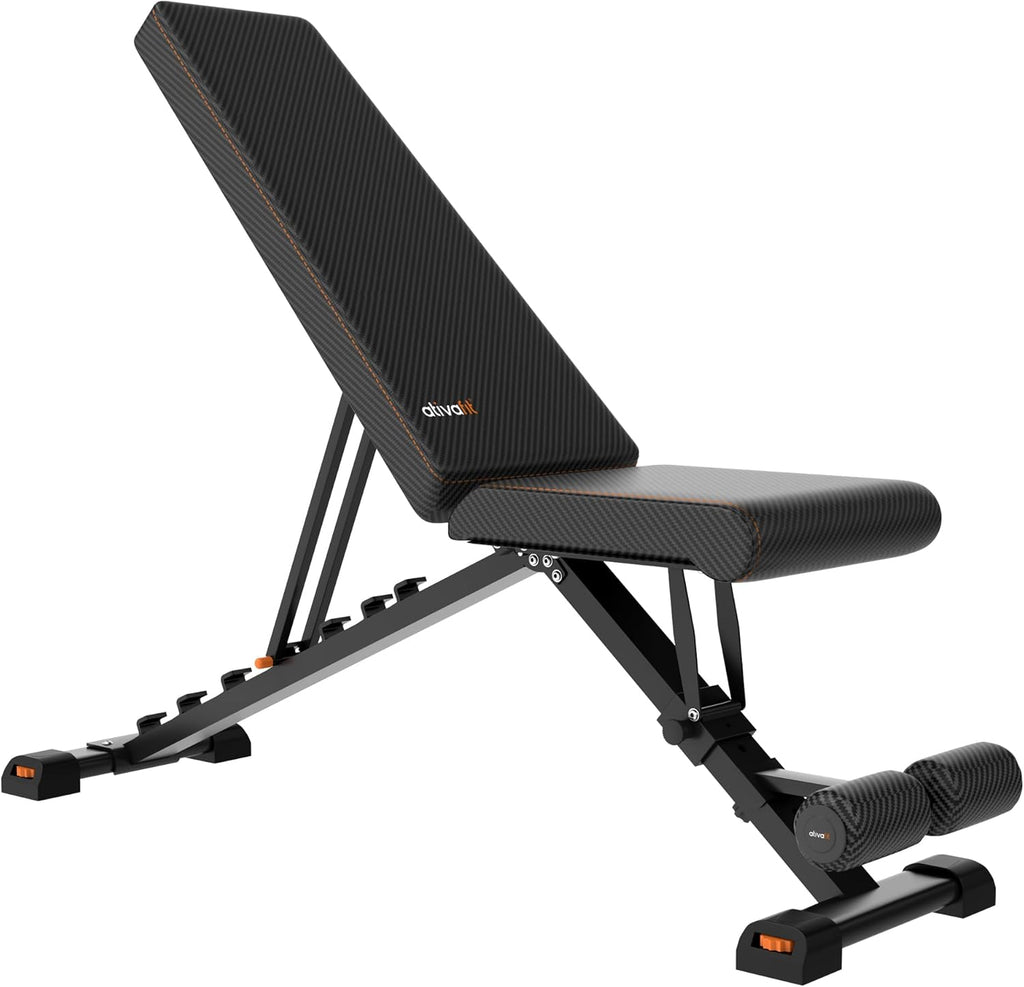 Ativafit Weight Bench Folding Strength Training Bench for Full Body Workout Incline Bench with Quick Folding& Fast Adjustment Decline Home Gym