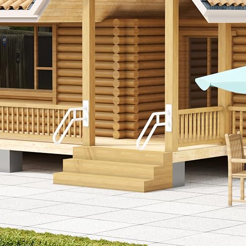 Outdoor Step Handrails - Wall Mount Heavy Duty Steel Stair Railing for 1-3 Steps B88790