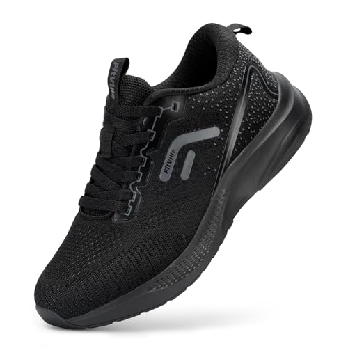 FitVille Mens Walking Shoes Wide Width Sneakers for Men Wide Toe Box Running Shoes with Arch Support for Plantar Fasciitis - JetCore V1