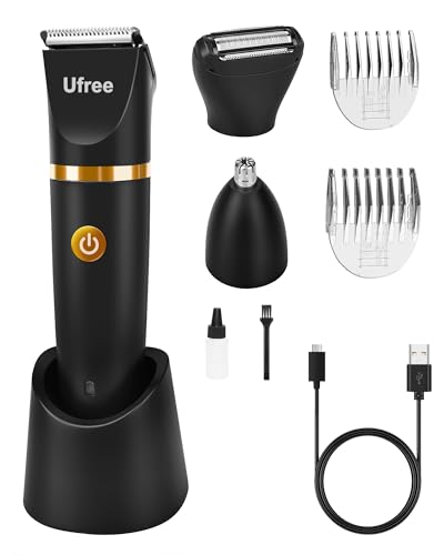 Ufree Electric Razors for Women Pubic Hair, Bikini Trimmer for Women, Electric Shaver for Women Face and Body Hair, Wet & Dry Use Groomer, Cordless Hair Trimmer, Gold