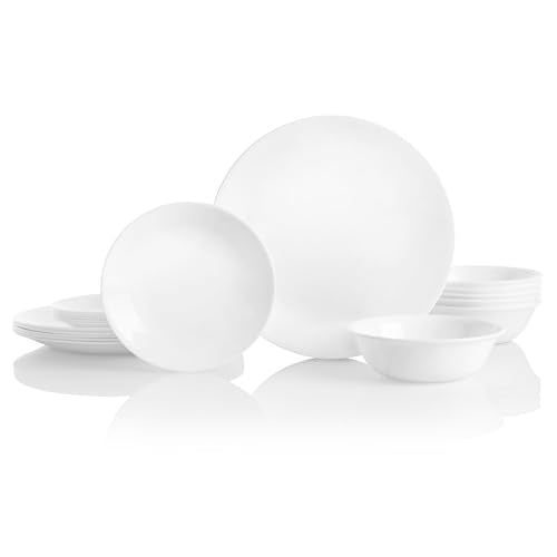 4-Pc Stackable Bowls for Pasta and Salad, 30-Oz, Microwave and Dishwasher Safe, White H3908