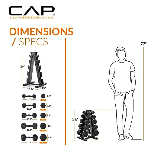 Dumbbell Set with Rack, 150lbs and 210lbs Options O4365