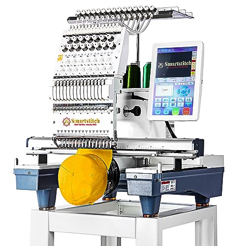 S-1501 Commercial Embroidery Machine with 15 Needles, 1200SPM Max Speed, 12" Touch Screen, Wifi available, 14"x20" Embroidery Area, capable of embroidering on Flat, Hat, T-shirt and more