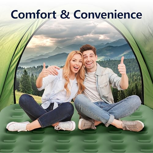 Inflatable Mattress Queen with Built-in Pump, 22" Gray A185464