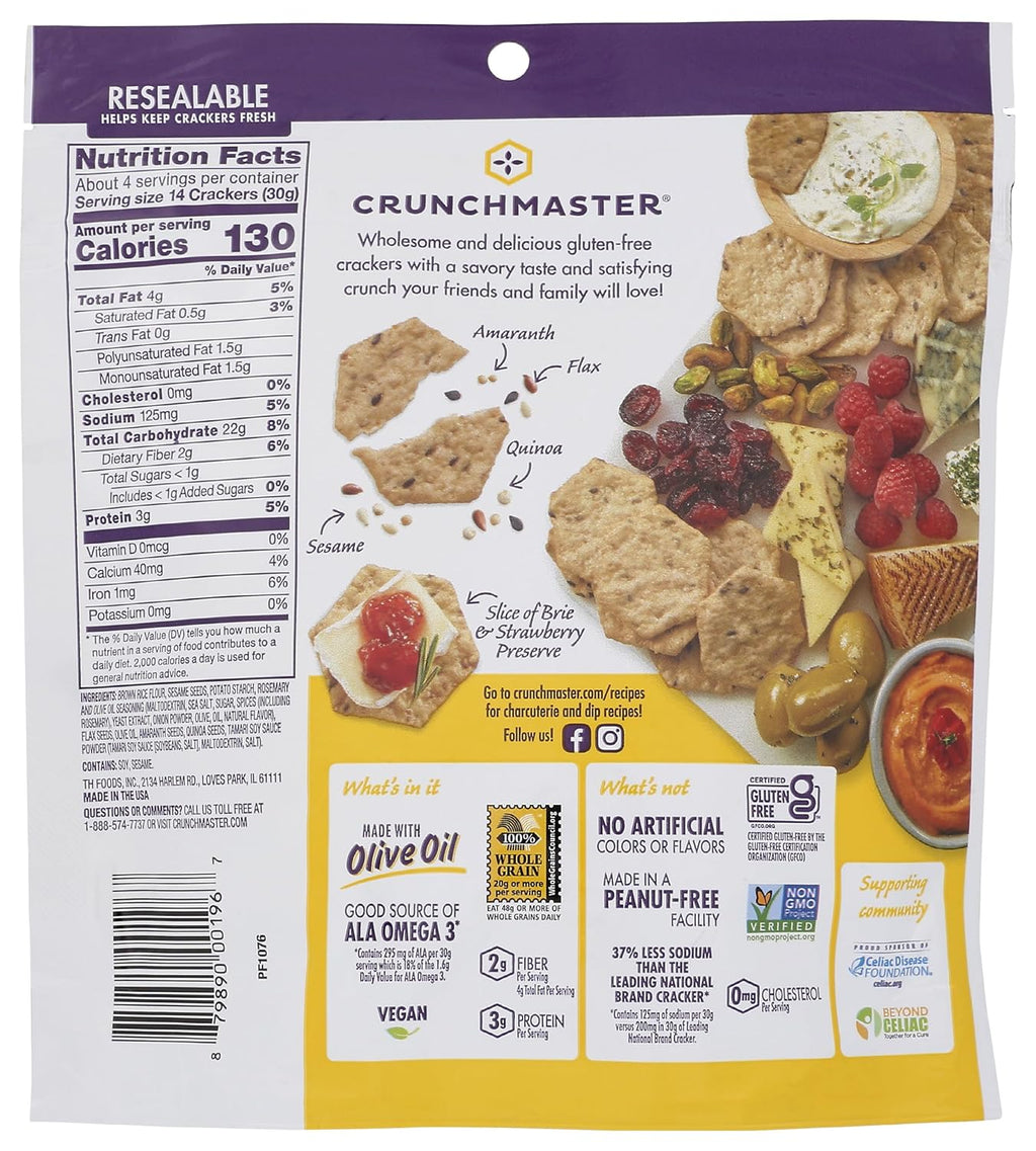 Multi Seed Crackers Rosemary Olive Oil Gluten Free P9794